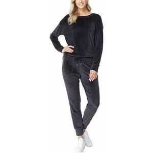 NEW 32 Degrees Women's Black Velour Pants Size XXL Pockets Warm Soft